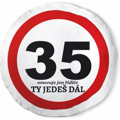 Impar koulatý polštář Ty jedeš dál – 35 let (KULATY-POLSTAR-TY-JEDES-DAL-35)