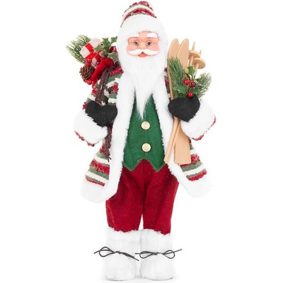 MagicHome Dekorácia Vianoce Santa s lyžami 80 cm