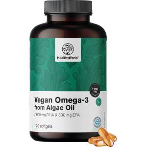 HealthyWorld Vegan Omega-3 1000 mg - from algae - 120 Софтгели