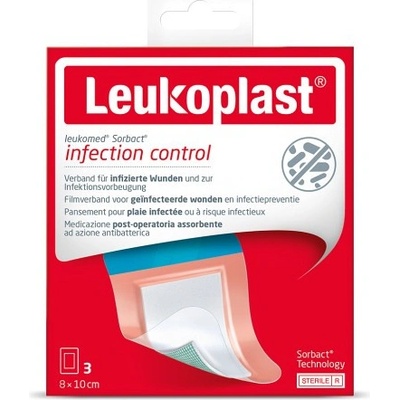 Leukoplast Leukomed Sorbact 8 x 10 cm 3 ks
