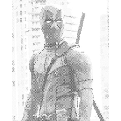 ZUTY Bodkovanie - DEADPOOL S PIŠTOĽAMI Rámovanie: bez rámu a bez vypnutia plátna, Rozmer: 40x50 cm