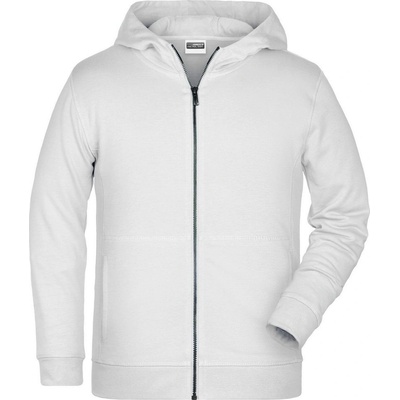 James & Nicholson Detská mikina na zips z biobavlny 8026k Biela