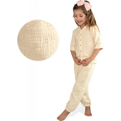 ESITO Dětské mušelínové kalhoty Luca Cream