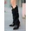 Erbil Shoes Дамски велурени ботуши тип чизми - Черни #412948 (412948_Черно)