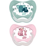 NIP Каучукови залъгалки NIP - Family, Слон и лисица, 5-18 м, 2 броя (64000821310018) - baby