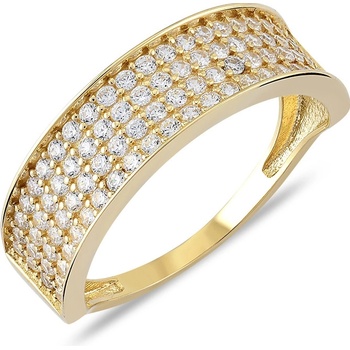 Lillian Vassago Zlatý prsteň so štvorradom zirkónov LLV06 GR063