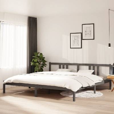 Nábytek XL 814906 Rám postele šedý masivní dřevo