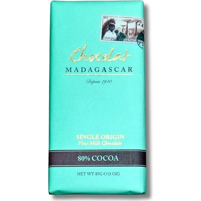 Chocolat Madagascar Mléčná čokoláda 80% kakaa z Madagaskaru 85 g
