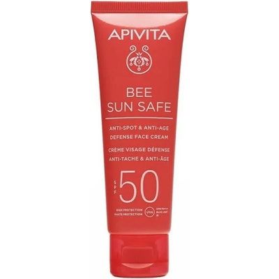 APIVITA Слънцезащитен анти-ейдж крем срещу петна, Apivita Bee Sun Safe Anti-spot & Anti-age Spf50 Defense Face Cream 50ml