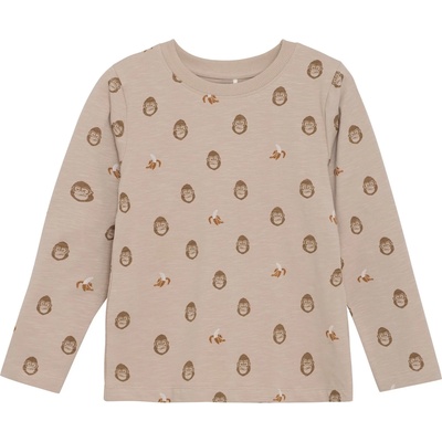 Minymo Детска блуза с дълъг ръкав Minymo Kid's T-Shirt L/S AOP No. 134004 Longsleeve - Oxford Tan - размер 104 (EU) (704-5696-0114)