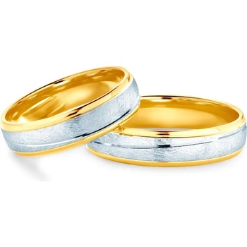 Image 1 of SAVICKI Сватбени халки: двуцветно злато, полукръгъл профил . 4 мм