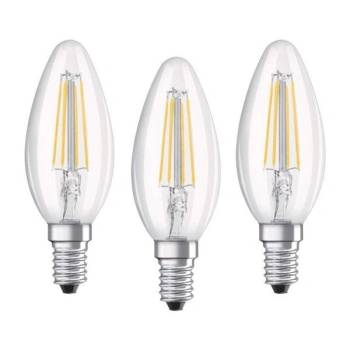 OSRAM Комплект 3 крушки LED Osram Base Filament B40, E14, 4 W (40 W), 470 лумена, A++, Неутрална светлина (4000K), Енергиен клас E (4058075819719)