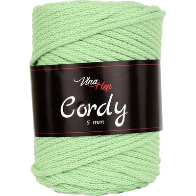 Vlna-hep Cordy 5mm - šňůra - bavlna Cordy 5mm: nová - 8145 Světle zelená