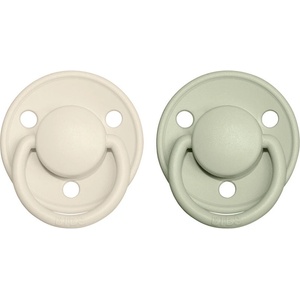 BIBS De Lux Natural Rubber Size 2: 6+ months биберон Ivory / Sage 2 бр