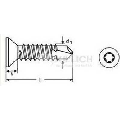 Killich tex zápustná hlava TORX 30 6.3x32 ZINOK DIN 7504P [1 ks]