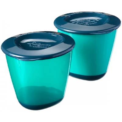 Комплект големи контейнери за храна Tommee Tippee - 4 м+, 2 х 120 ml, сини (TT.0118)