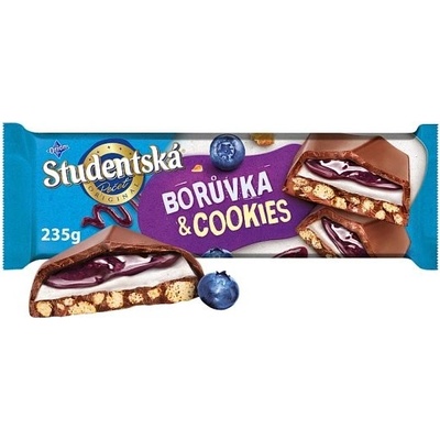 ORION ŠTUDENTSKÁ PEČAŤ čučoriedka & cookies 235 g