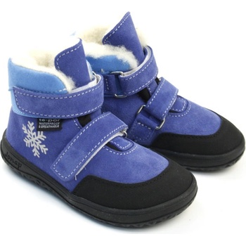 Jonap kožené zimní boty s membránou Jerry světle modrá vločka