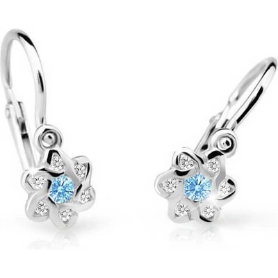 Cutie Jewellery náušnice C2149B Arctic Blue biele zlato