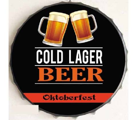 Ceduľa vrchnák Cold Lager Beer