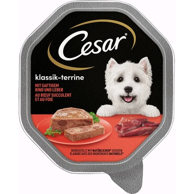 Cesar 14х150г Cesar консервирана храна за кучета, говеждо и черен дроб