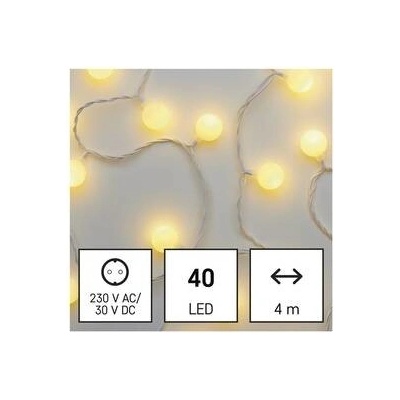 EMOS D5AW01 LED svetelná cherry reťaz guličky 2,5cm 4m vonkajšia aj vnútorná teplá bie