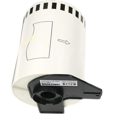 Etikety / štítky pro tiskárny BROTHER QL - typ DK-22243 - kompatibilní - 102 mm x 30,48 m, bílá (papírová samolepící role)