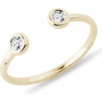Klenota Zlatý bezel prsteň s diamantom k0661023