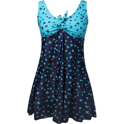 plavkové šaty motýlci modré