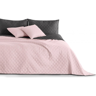 DecoKing přehoz na postel Obojstranný Axel ružový/uhľový 170 x 210 cm