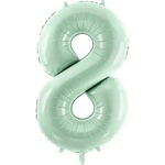 Party Deco Фолиев Балон Цифра, Светло Зелено - 72 см - 8 (fb230g-8-012)
