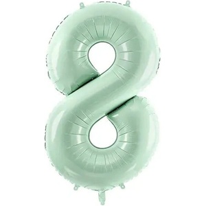 Party Deco Фолиев Балон Цифра, Светло Зелено - 72 см - 8 (fb230g-8-012)