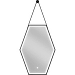 Mexen Orla Светещо огледало за баня 50 x 70 см, LED 6000K, анти-пара, черна рамка (9815-050-070-611-70)