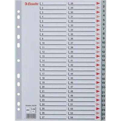 ESSELTE Register, plastový, A4, 1-54, ESSELTE, sivý