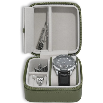 Stackers cestovní šperkovnice na hodinky a šperky Green canvas Watch & Jewellery box zelená 76400