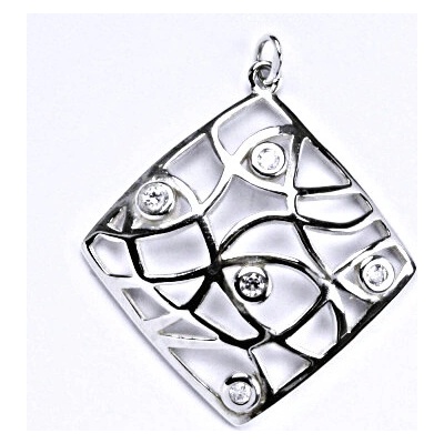 Čištín Stříbrný přívěšek s čirými zirkony P 1427