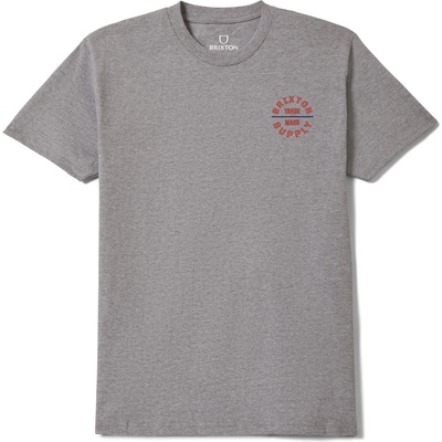 Brixton Мъжка тениска Brixton Oath V S/S Standard T-shirt - Heather Grey / Lava Red / Midnight (216-7384-0113)