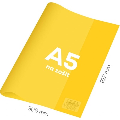 Obal na zošit A5 pvc transparentný žltý