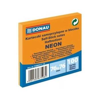 DONAU Bloček Donau neónový 76x76mm oranžový