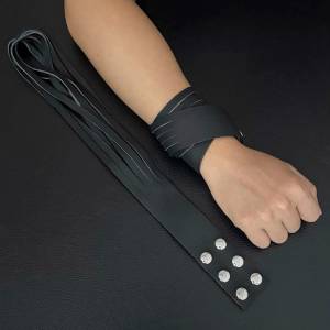 SuperLove Dual Wear Fringe Wrap Bracelet & Flogger Black