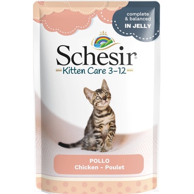 Schesir Cat Jelly Pouch Kitten kuřecí filet 24 x 85 g