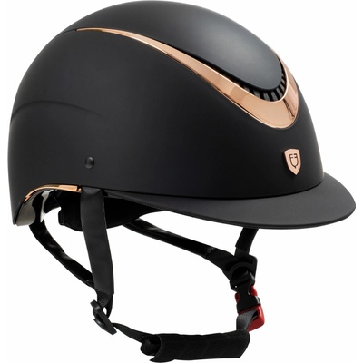 Equestro Jazdecká prilba BLACK ROSE GOLD SHINY