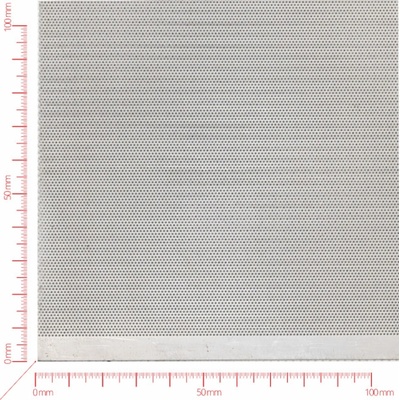 Děrovaný plech; děrování kruhové přesazené; otvor 0,5mm; rozteč 1,09mm