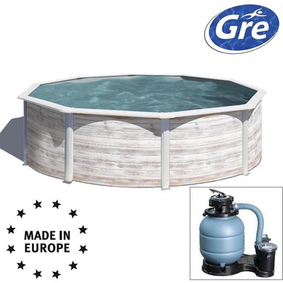 GRE Басейн с твърди страници, 460x120см, GRE KIT460N NORDIC, с филтърна помпа, стълба, скимер (KIT460N)