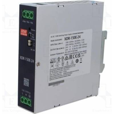 MEAN WELL XDR-120E-24 Napájecí zdroj: spínaný; na lištu DIN; 120W; 24VDC; 0÷5A; OUT: 1