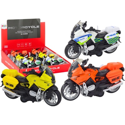 mamido Sportovní motocykl s třecím pohonem 3 vzory žlutý oranžový bílý