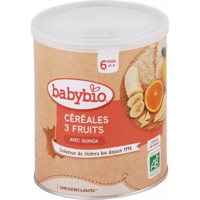 Babybio bezmliečna Kaša 3 Druhy Ovocia ryžovo-quinoová 220 g