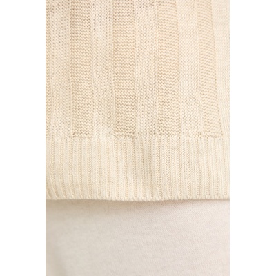 MM by Max Mara тениска тип пулове с яка дамска от лен RIVETTO (2616361018600)