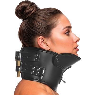 Master Series Rigid Locking Posture Collar with Chin Brace Black