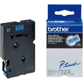 Brother TC-591, черно на син фон, ширина 9мм, за Brother P-Touch PT-2000/3000 (TC-591)